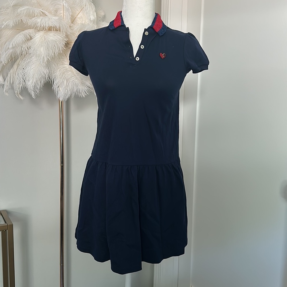 Gucci Navy Polo Dress with Red Trim